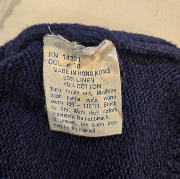 VTG Pringle Of Scotland Mens Crewneck Linen Cotton Embroidered Golf Sweater XL - Picture 11 of 14